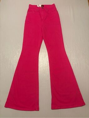 Lee hot pink high-rise flares